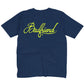 Badfriend "Cursive Logo S/S Tee" M - Navy