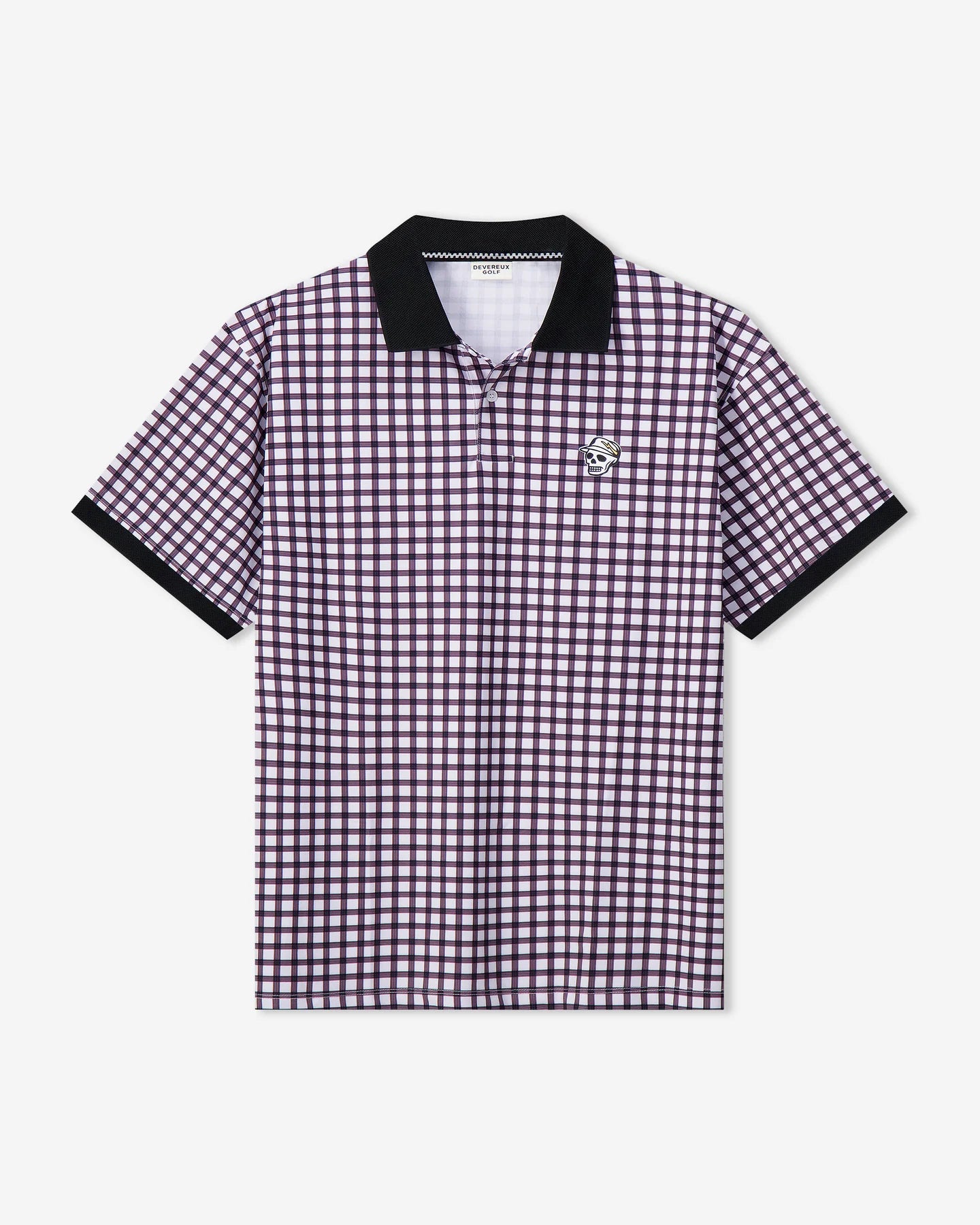 Devereux Golf "Gingham Polo" Mens - Black / White