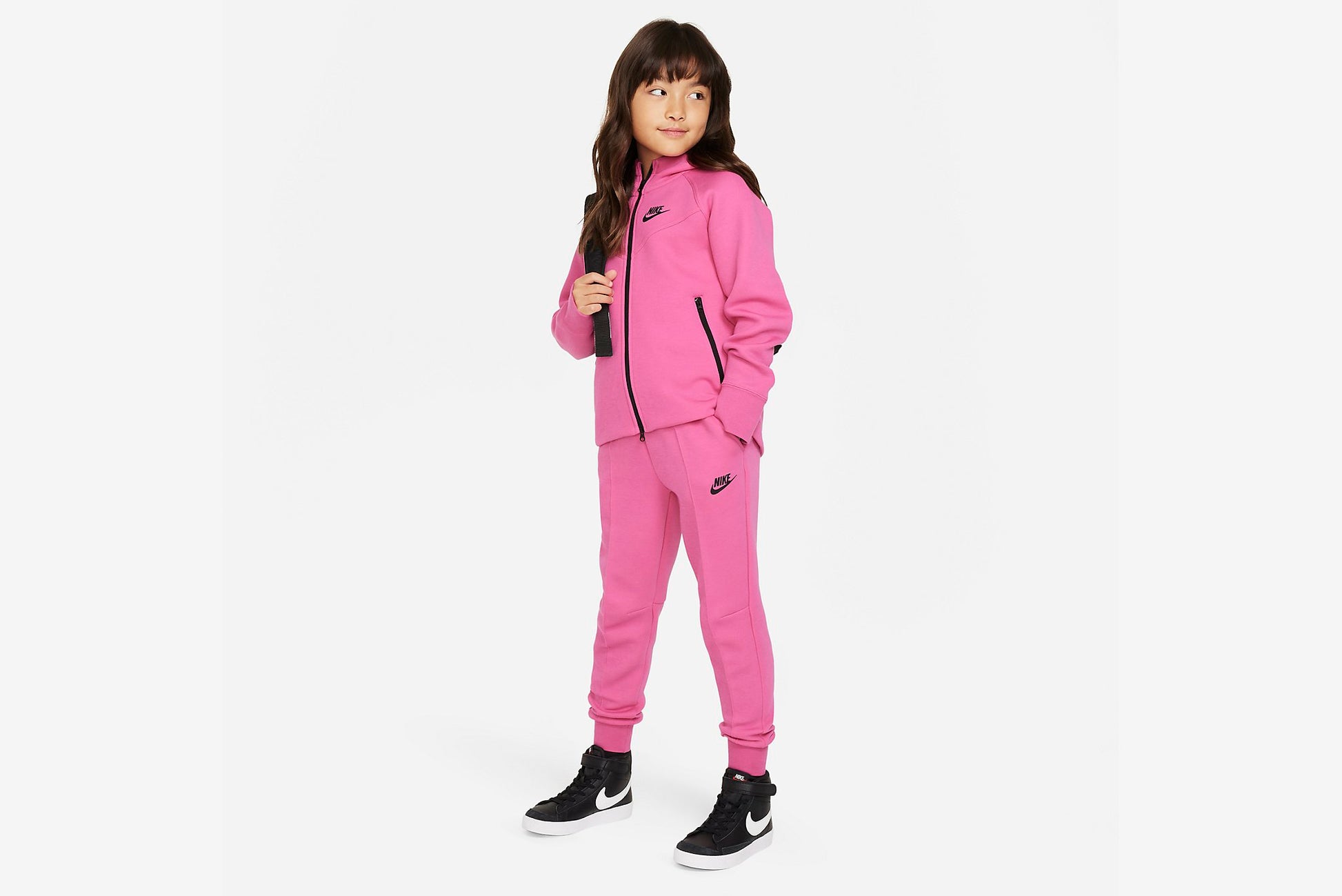 Nike Sportswear Tech Fleece ENG Mulberry Rose Pink High Rise Flare