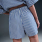 Nike "Mid Rise Loose Striped Shorts" W - Game Royal / Sail