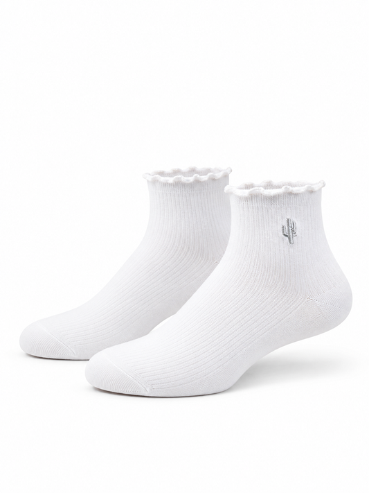 Manor "Scallop Sock" - White / Grey