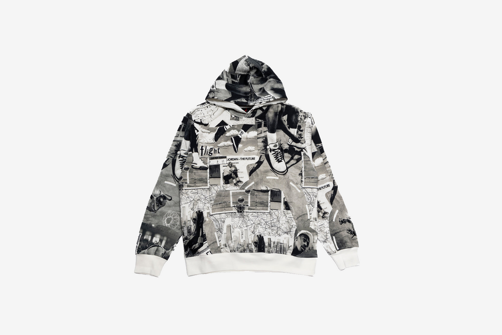 Jordan Brooklyn Fleece Hoodie M Black White Manor