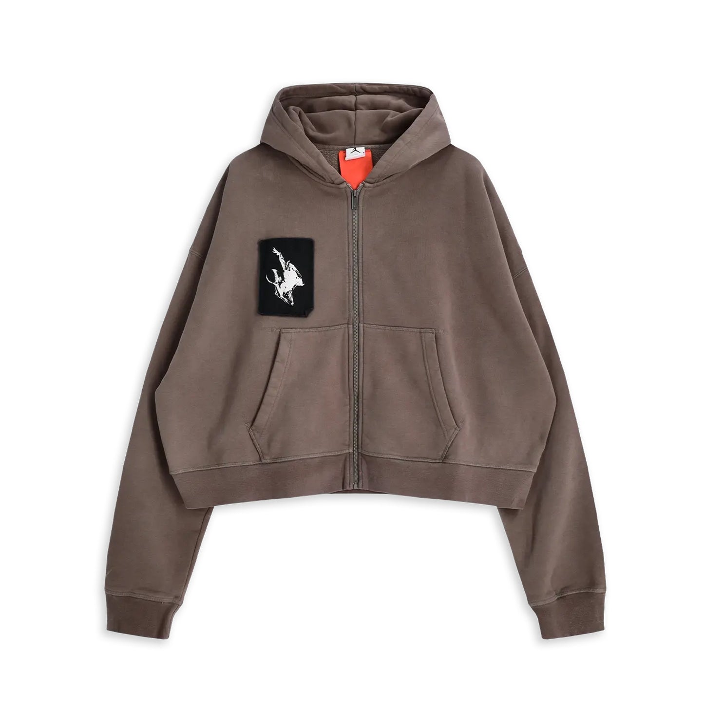 Jordan "Fleece Cropped Full-Zip Graphic Hoodie" Mens - Cave Stone