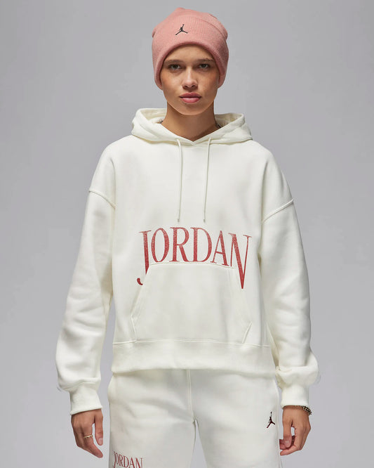 Jordan "Brooklyn Fleece Pullover Hoodie" W - Sail / Red