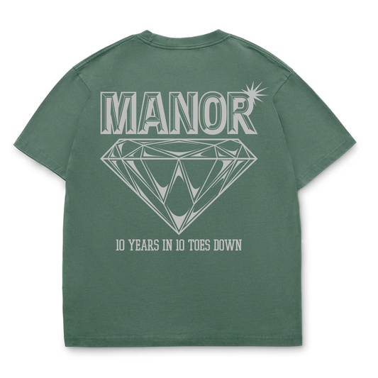 Manor "10 Years In Hangtime T-Shirt" Mens - Green