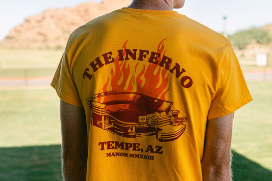 Manor "Inferno" T-Shirt M - Gold / Maroon