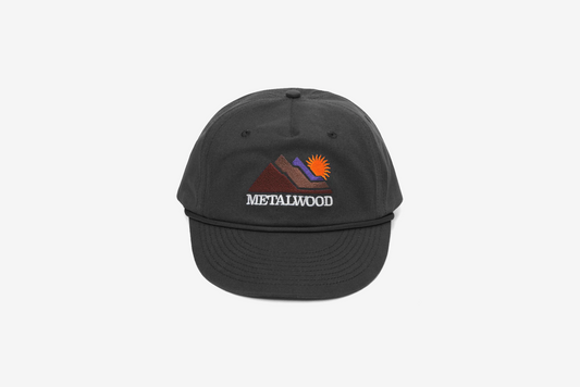 Metalwood Studio "Sunshine 5-Panel Rope Snapback Hat"- Black