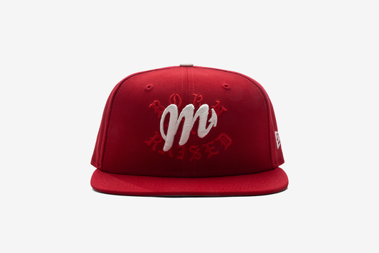 Born x Raised x New Era "Diablos Rojos Script" 59FIFTY Fitted- Red / White