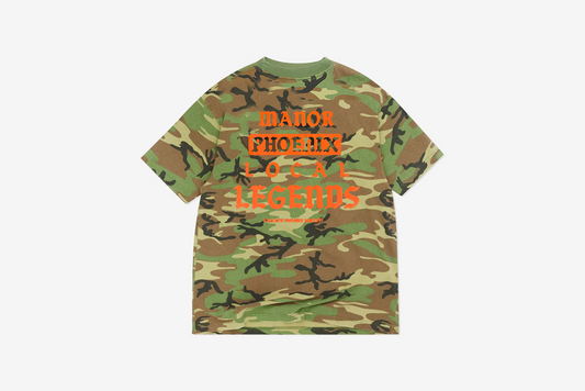 Manor "Local Legends" T-Shirt M - Woodland Camo / Safety Orange