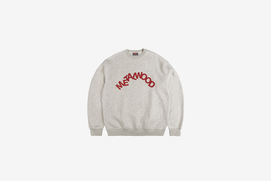 Metalwood Studio "Jumbled Crewneck Sweatshirt"  M - Oatmeal / Red