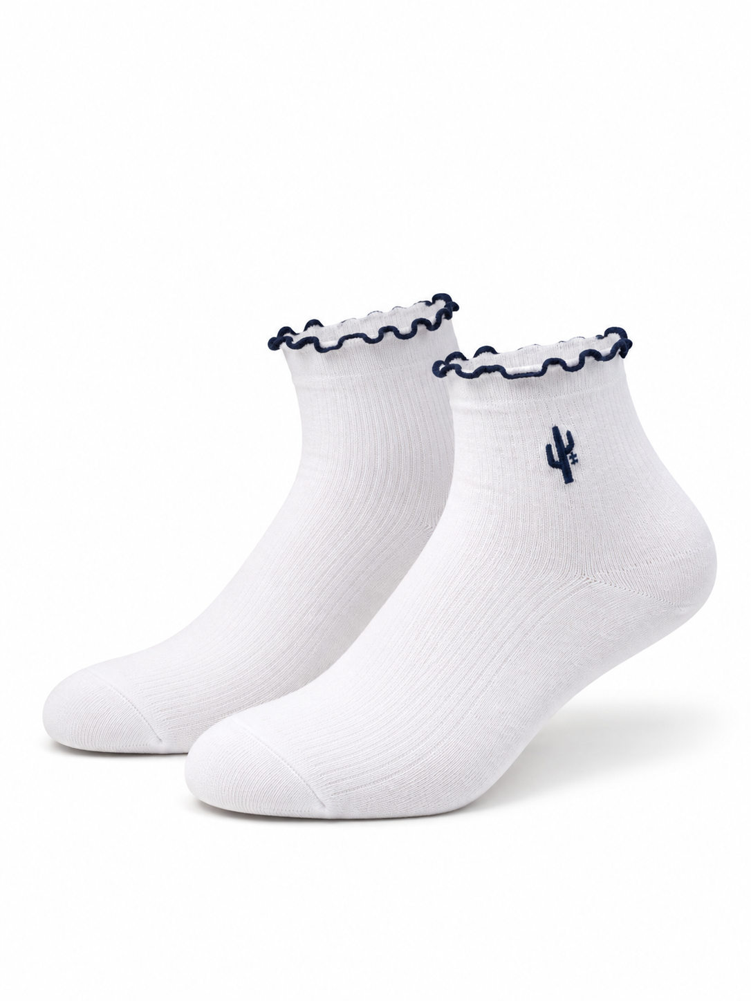 Manor "Scallop Sock" - White / Blue