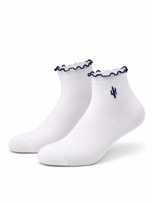 Manor "Scallop Sock" - White / Blue