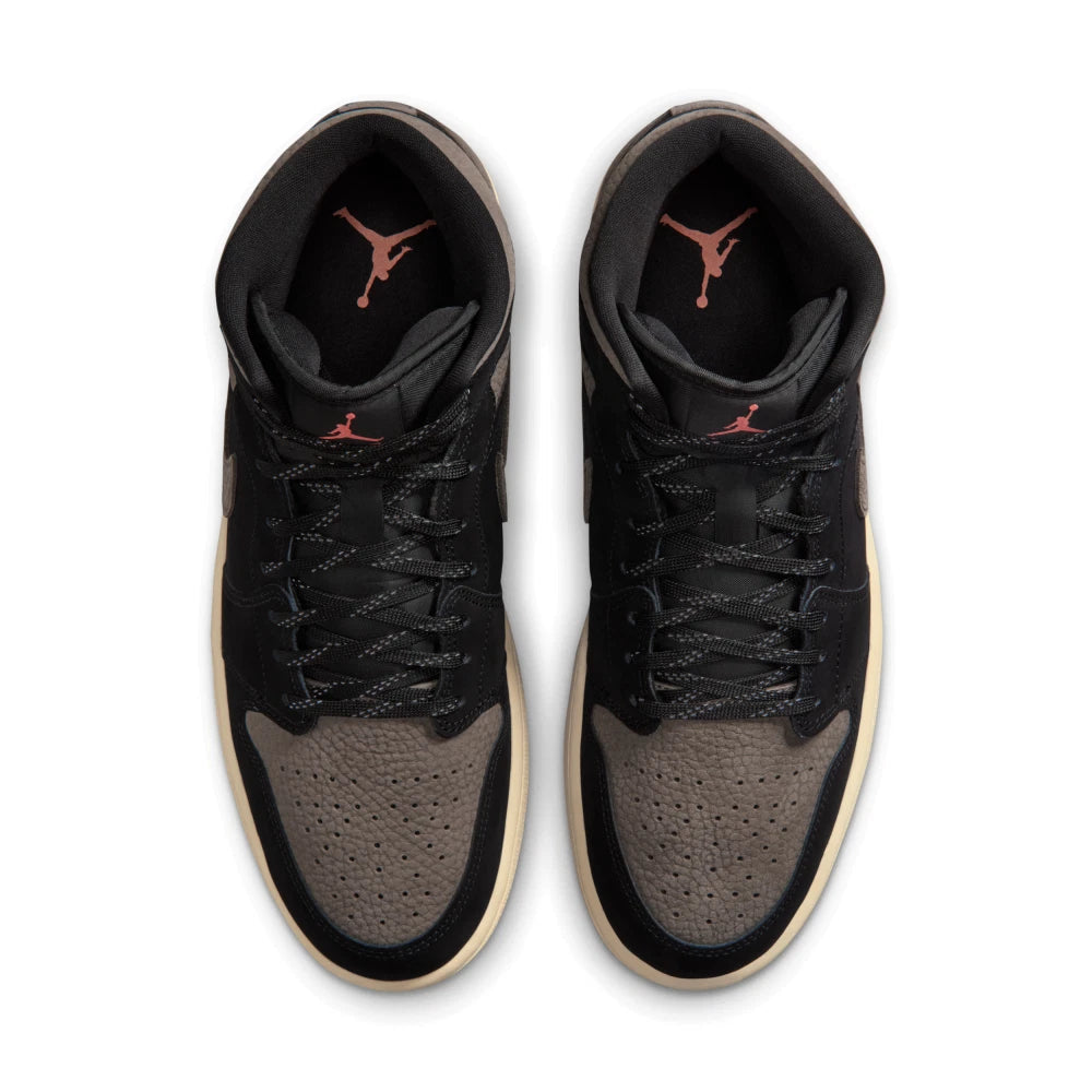Air Jordan "1 Mid SE" M - Black / Olive Grey / Wild Mango