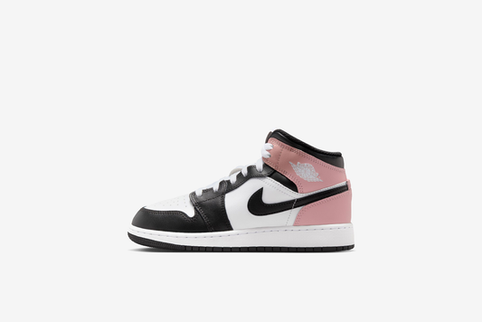 Air Jordan "1 Mid" GS - White / Black / Rust Pink