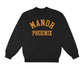 Manor "Mid-Weight Collegiate Crewneck" M - Black / Orange