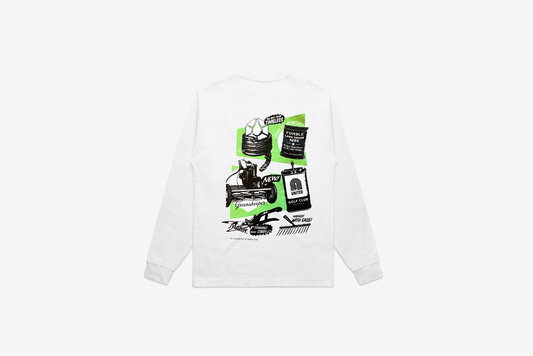 Manor x Timeless "Greens Keeper L/S" M - White / Black / Green