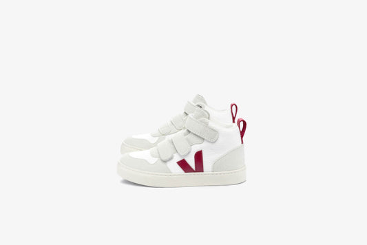 Veja "Small V-10 Mid B-Mesh" K - White / Marsala