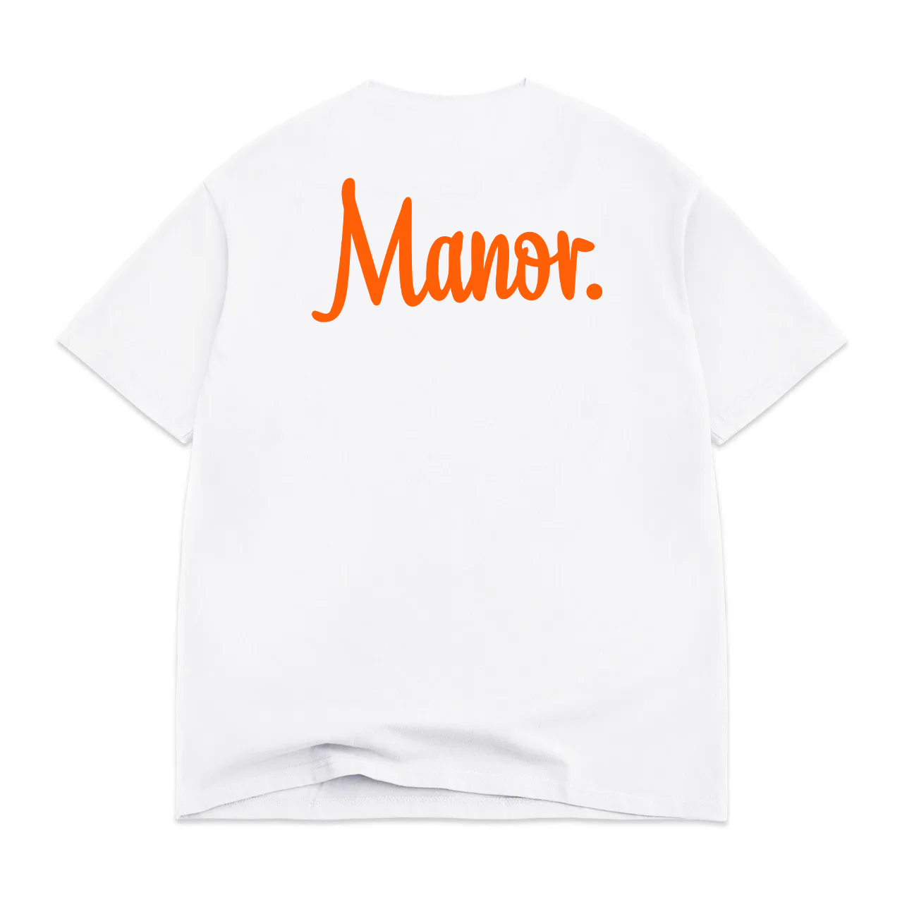 Manor "Classic Embroidered T-Shirt" Mens - White / Orange