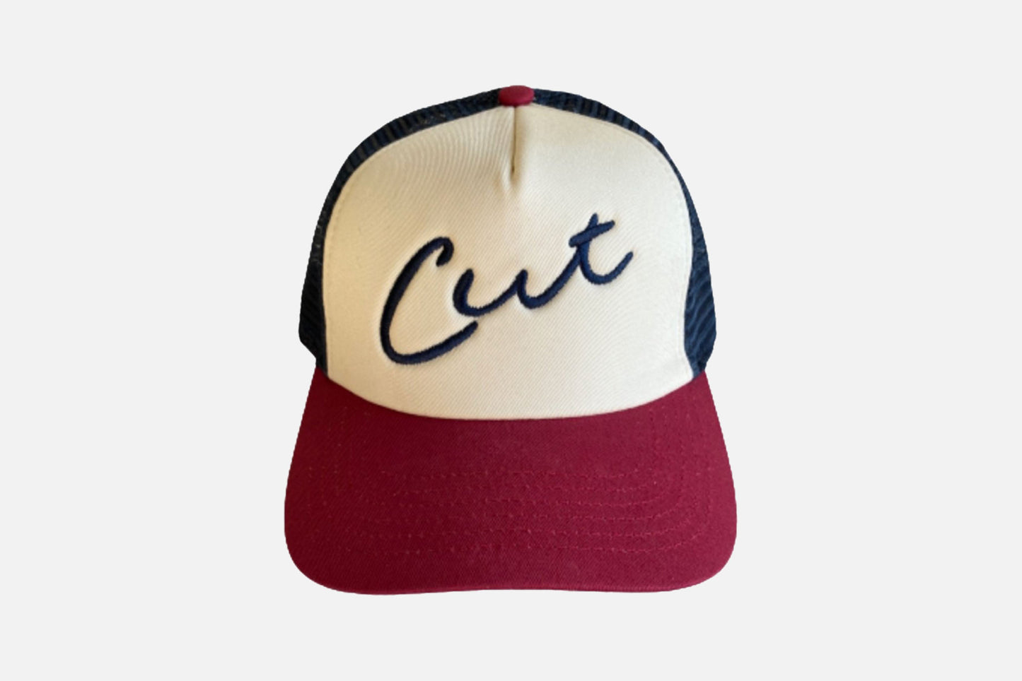 Cut "Uncle Nelly" Trucker Hat - White / Red / Blue