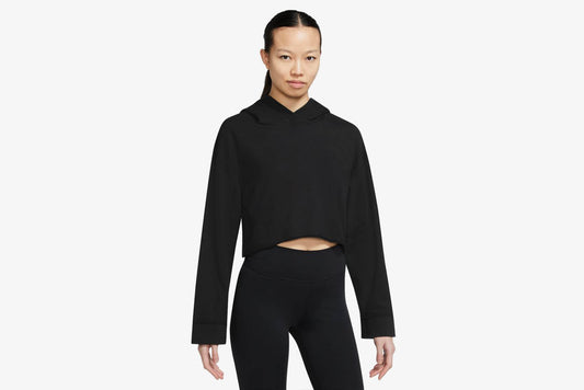 Nike "Yoga Luxe Cropped Fleece Hoodie" W - Black