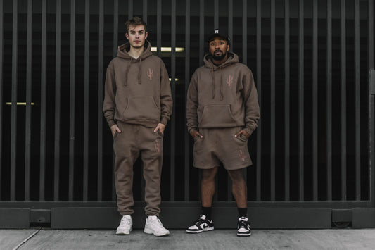 Manor "Core Puff Print" Sweatpants - M Chocolate Brown