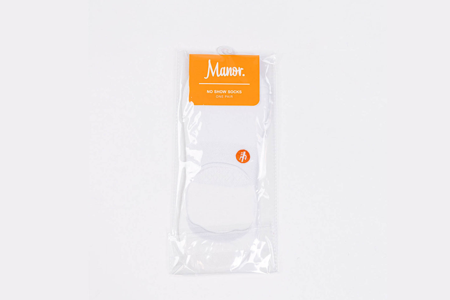 Manor "No-Show Socks" - White / Orange