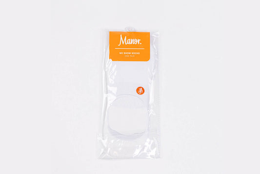 Manor "No-Show Socks" - White / Orange