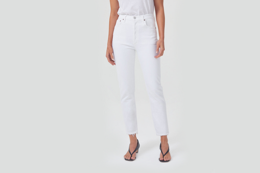 AGOLDE "Riley High Rise Straight Crop Jean" W - Sour Cream