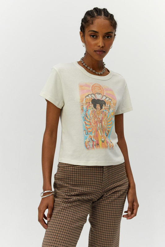 DayDreamer "Jimi Hendrix Bold As Love" Shrunken T-Shirt W - Stone Vintage