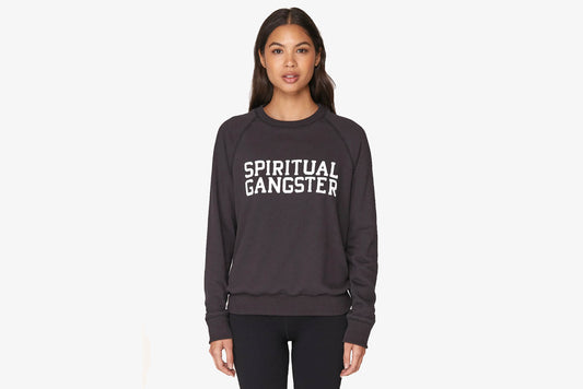 Spiritual Gangster "Varsity Old School Sweatshirt" W - Vintage Black