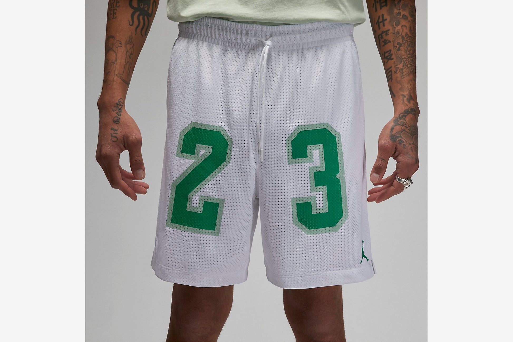 Nike Jordan Basketball shorts with mesh detail in white