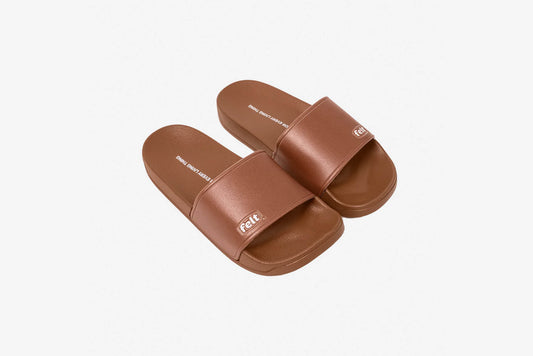 Felt "Work Logo Slides" M - Brown